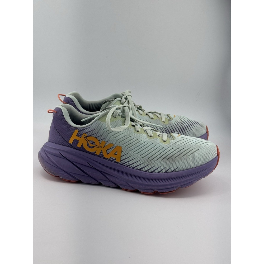 Hoka One One Rincon 3 Blue Glass Chalk Violet Running Walking Shoes Women's 8B